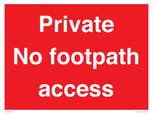 Private No footpath access